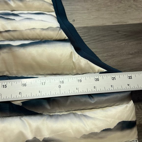 Lululemon Puffer Vest Mens Large Goose Down White Blue Hood Zip Jacket Athletic - Picture 6 of 6